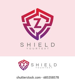 shield initial Letter Z Logo design