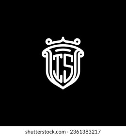 IS shield initial monogram with high quality professional design that will print well
