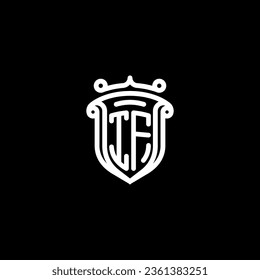 IF shield initial monogram with high quality professional design that will print well