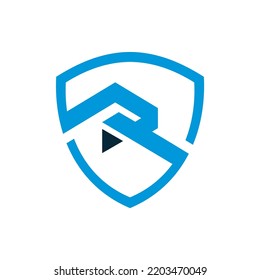 shield with Initial R logo design inspiration