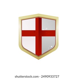 shield with inscribed English flag - vector illustration
