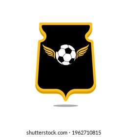 shield inside the ball with wings, the emblem of the sport club