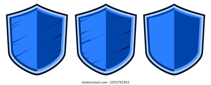 The shield inside the crest heraldry Style has Scratch depth dimension, elements that appear on the coat of arms, medieval battle knights, war emblems.