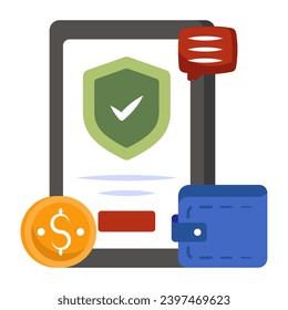     Schild im Smartphone, Symbol für sichere Handyzahlung 

