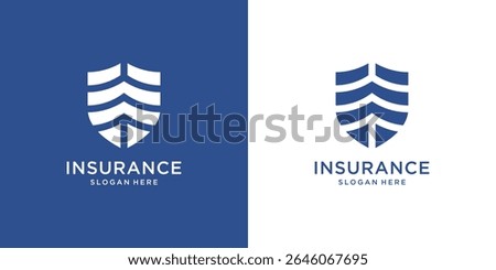 Shield Insurance Business Logo Template.