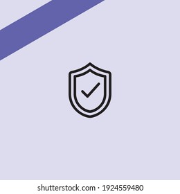 Shield Insurance Check Icon In Background Purple