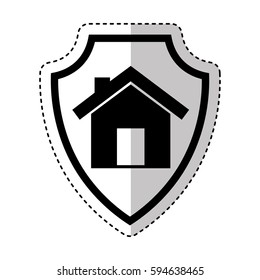 shield insurance with house isolated icon