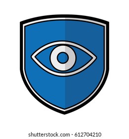 shield insurance with human eye isolated icon