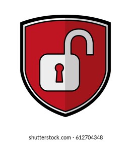 shield insurance with padlock isolated icon