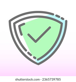 shield insurance protect e commerce colored icon logo
