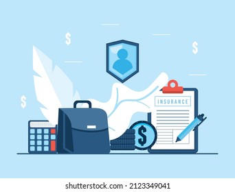 shield and insurance service icons