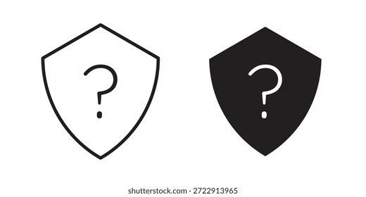 Icono de interrogación de escudo diseña colección para móvil, ui, Web.