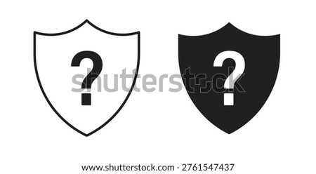 Shield interrogation icon in line design. Editable stroke icon.