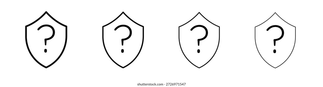 Schild-Abfragesymbol im modernen Strichlinienstil. Vektor 10 eps
