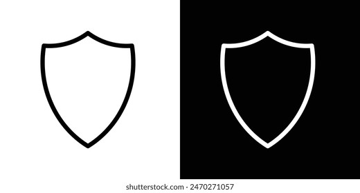 Shield interrogation icon set. Privacy shield vector icon in safety sign. Web security.