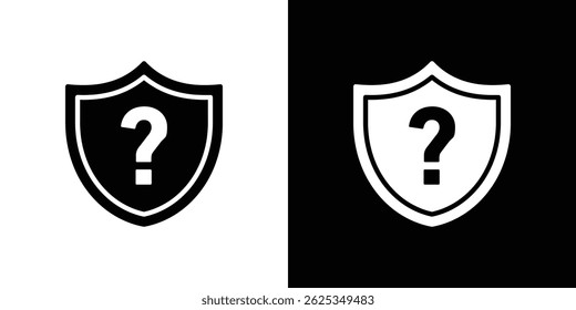 Shield interrogation icon simple line vector. Symbol, logo.