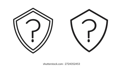 Iconos de interrogación de escudo de color negro en varios estilos