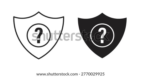Shield interrogation icons linear icon. Line with Editable stroke. monochrome icon