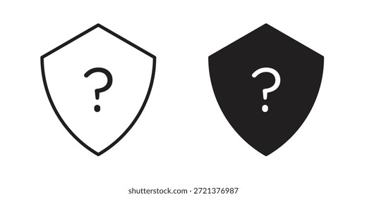 Iconos de interrogación de escudo Vectores de signos. adecuado para Web, App, infografía, etc