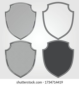 Escudo aislado sobre fondo blanco. Ilustración vectorial.