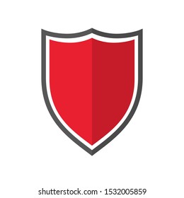 Shield isolated vector elment with shadow on white background. Safety protection. Blank button badge. Protection emblem. EPS 10