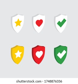 símbolo vectorial de icono isométrico de escudo	
