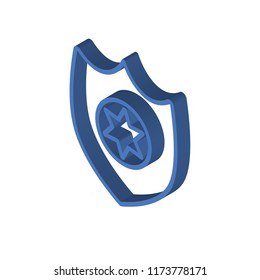 Shield isometric left top view 3D icon