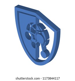 Shield isometric left top view 3D icon