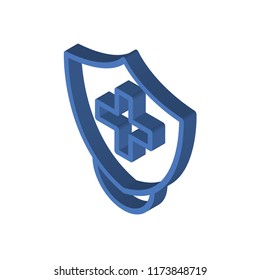 Shield isometric left top view 3D icon