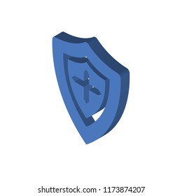 Shield isometric left top view 3D icon