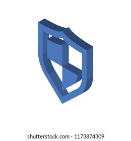 Shield isometric left top view 3D icon
