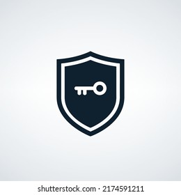 Escuche con el icono de la línea de color de la tecla. Señal colorida del contorno del vector de protección, privacidad y seguridad. Ilustración vectorial de material aislada en fondo blanco.