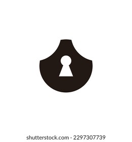 Shield, key  geometric symbol simple logo vector