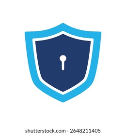 Schild mit Schlüsselloch farbigen Symbol Vektor Design gut für Web oder mobile App