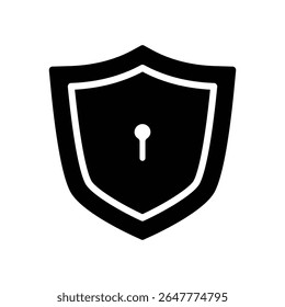 escudo com buraco de chave ícone sólido vetor design bom para web ou aplicativo móvel