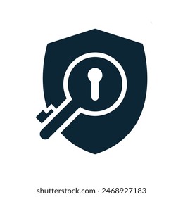 shield key icon design vector template