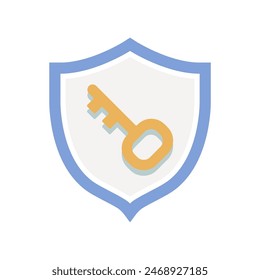 shield key icon design vector template