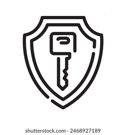 shield key icon design vector template