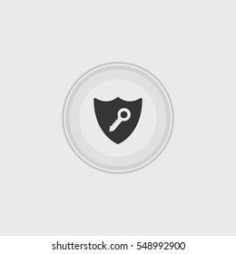 Shield key icon illustration isolated vector sign symbol