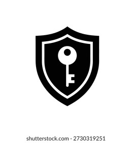 Escudo com ícone de chave para segurança e proteção símbolo conceito de segurança