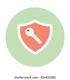 Shield with Key Vector Icon