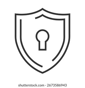 Ícone de buraco de proteção - Símbolo de acesso seguro para proteção de dados e segurança cibernética. Ilustração de vetor