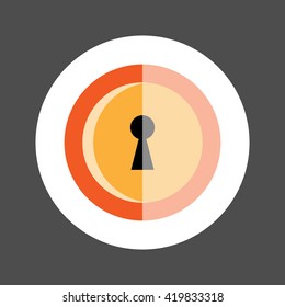 Shield with Keyhole icon, Security protection shield symbol, Flat design vector illustration, Shield Set
