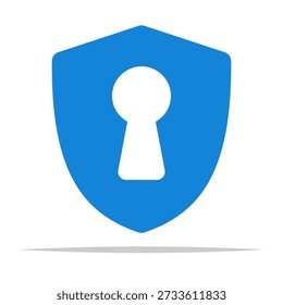 Shield with keyhole icon transparent vector isolated illustration