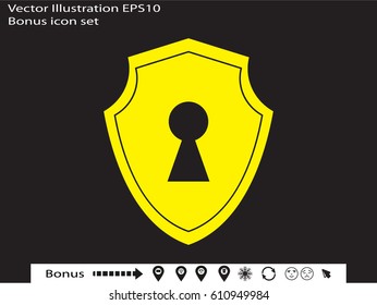 shield, keyhole, icon, vector illustration eps10