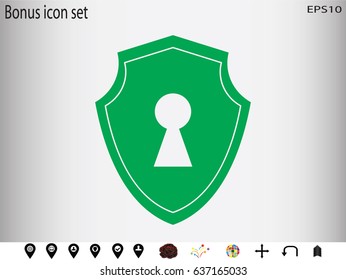 shield, keyhole, icon, vector illustration eps10