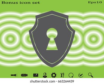 shield, keyhole, icon, vector illustration eps10