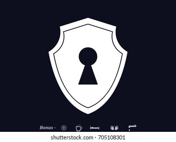 shield, keyhole, icon, vector illustration eps10