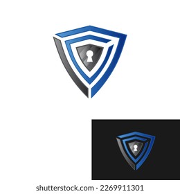 Escuche con el agujero de la llave. Diseño del logotipo de protección del logotipo de seguridad.EPS 10