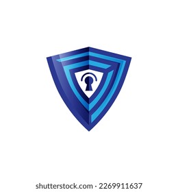 Shield with Keyhole in it. Security Logo Protection Symbol Vector Logo Design.EPS 10